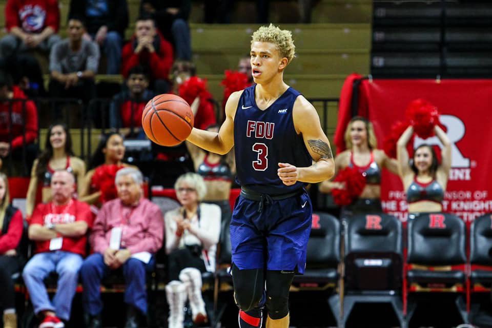 va_academy's tweet photo. Virginia Academy alum, Jahlil Jenkins, and the Fairleigh Dickinson Knights get the win tonight to advance to the NCAA Tournament!!!  They will face #1 seed Gonzaga on Thursday. Go Patriots!! #MarchMadness https://t.co/TOdcsfsR21