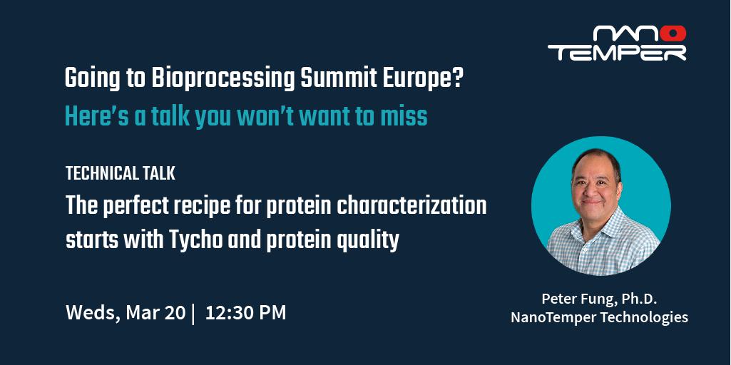 NanoTemper's tweet photo. If you're at Bioprocessing Summit Europe, you won't want to miss Peter's talk #BPSMTeu #proteinqualityfirst https://t.co/f4rUVpMc5N https://t.co/kisH0tGjsm