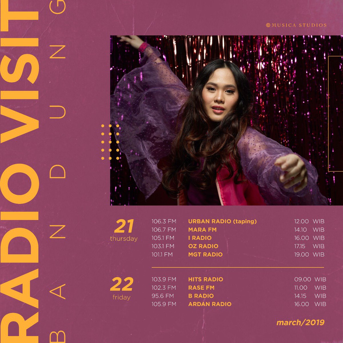 MusicaStudios's tweet photo. #musicapromo @sherylsheinafia Bandung 21-22 Maret 2019 #SetiaSamaSheryl https://t.co/XrX0NsebOa