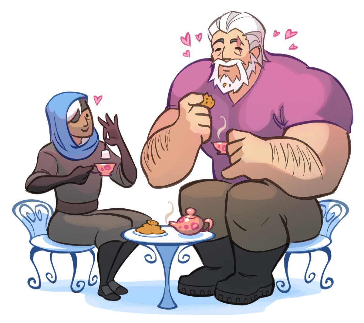 ¡Buenos días dragones! ¿Sin fuerzas para continuar la semana? Seguro que no podéis resistiros a acompañar a Reinhardt y Ana en este perfecto desayuno antes de volver a #Overwatch y seguir entrenando duro.
Artista: @ZEBRAFEEETS