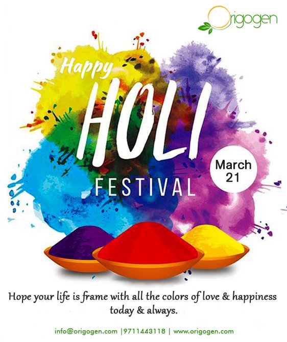 Wishing you and your family a very bright,colourful and joyful holi.
#holi #happyholi #love #holifestival #holi2019 #happyholi2019
origogen.com
For trade Enquiries or Franchise
Pls contact +91-9711443118