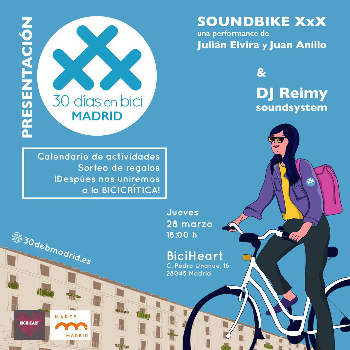 30DEBmadrid's tweet photo. El jueves 28 presentaremos por todo lo alto la edición madrileña de #30diasenbici. ¡Abril va a ser un mes muy ciclante! https://t.co/bfQhioO4CP
