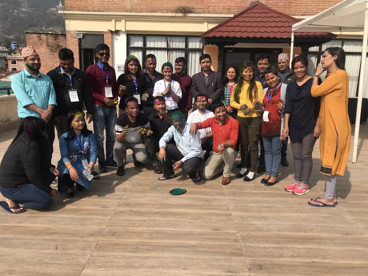 RajneeshB's tweet photo. Playing holi with investigative multimedia journalists from #Nepal. https://t.co/Q6BgfxJatR