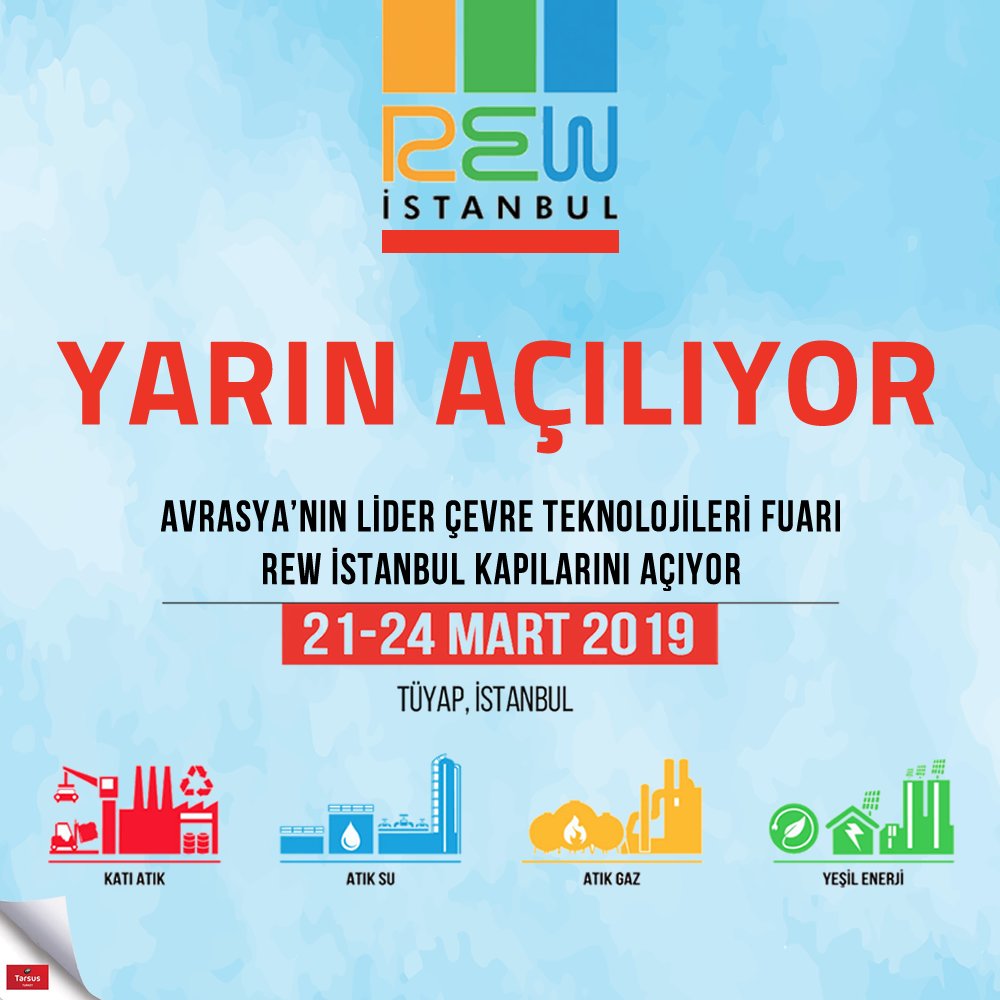 RewIstanbul's tweet image. 15. Uluslararası Geri Dönüşüm, Çevre Teknolojileri ve Atık Yönetimi Fuarı REW İstanbul Yarın Açılıyor !
Ücretsiz davetiyenizi linki tıklayarak alabilirsiniz. bit.ly/2Een2x5