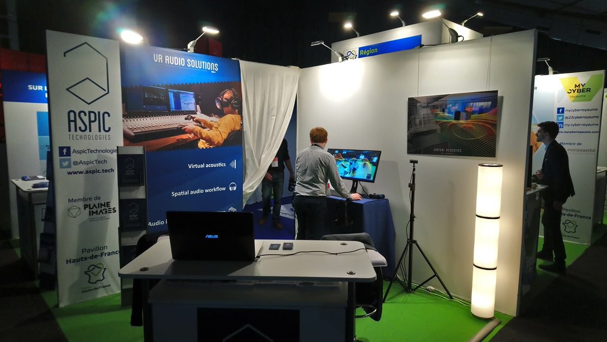 AspicTech's tweet photo. @lavalvirtual 2019 doors are opening! Meet us on booth E21 to talk about #VRaudio! https://t.co/C5WSteiY6J