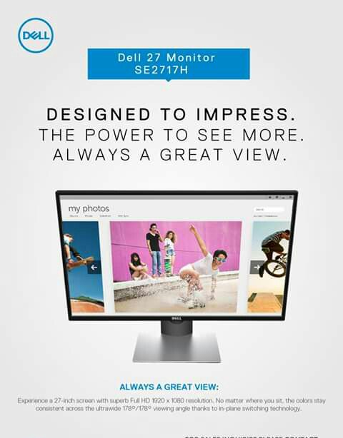 ConceptTechnol2's tweet image. Dell 27 Monitor SE2717H. Designed to impress. The power to see more.

FOR SALES INQUIRIES PLEASE CONTACT:
Call: 0773300300
Email: info@sck.co.ke
sck.co.ke
#IkoKaziKE #EC19 #Cloud #experiencesthatmatter #WednesdayWisdom #GMITM
