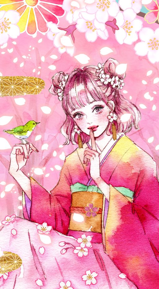 桜の妖精をテーマにフォトスポット用イラストを描かせて頂きました 明日から4 Miya ミヤマアユミ のイラスト