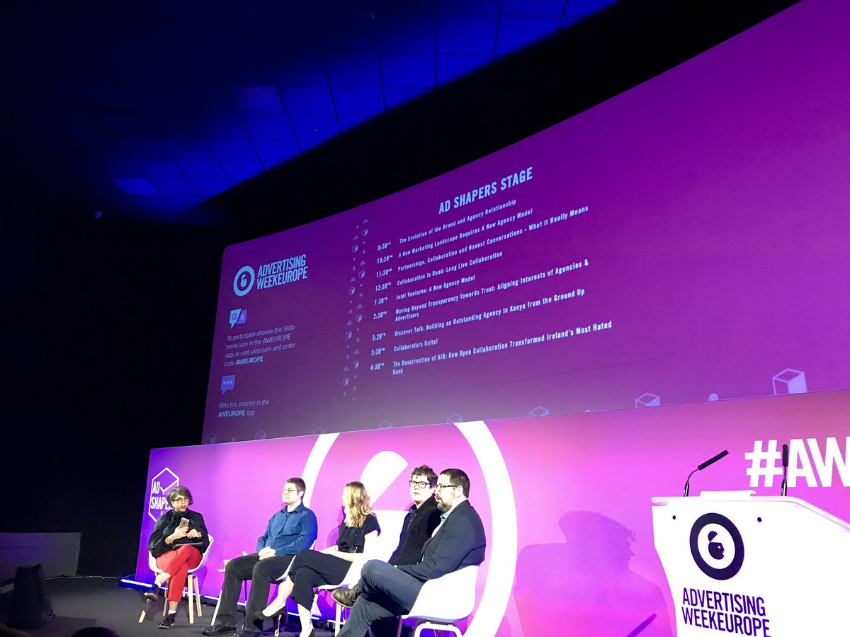 WavemakerUK's tweet photo. Our Chief Product Officer @alexsteer joins @AdobeUK @Doddle @OMG_UK @SonooSingh @TheDrum on the #AdShapers stage to discuss the evolution of the brand & agency relationship #AWE2019 https://t.co/tCSUZyjtee