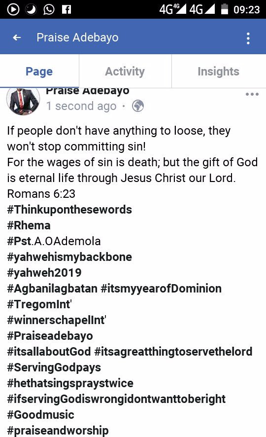 PraiseAdebayo3's tweet photo. Like my Facebook page for more inspirational godly words and scriptures. Be blessed and highly favoured... Preaching the gospel through music. @PraiseAdebayo https://t.co/A4ZOKheptb