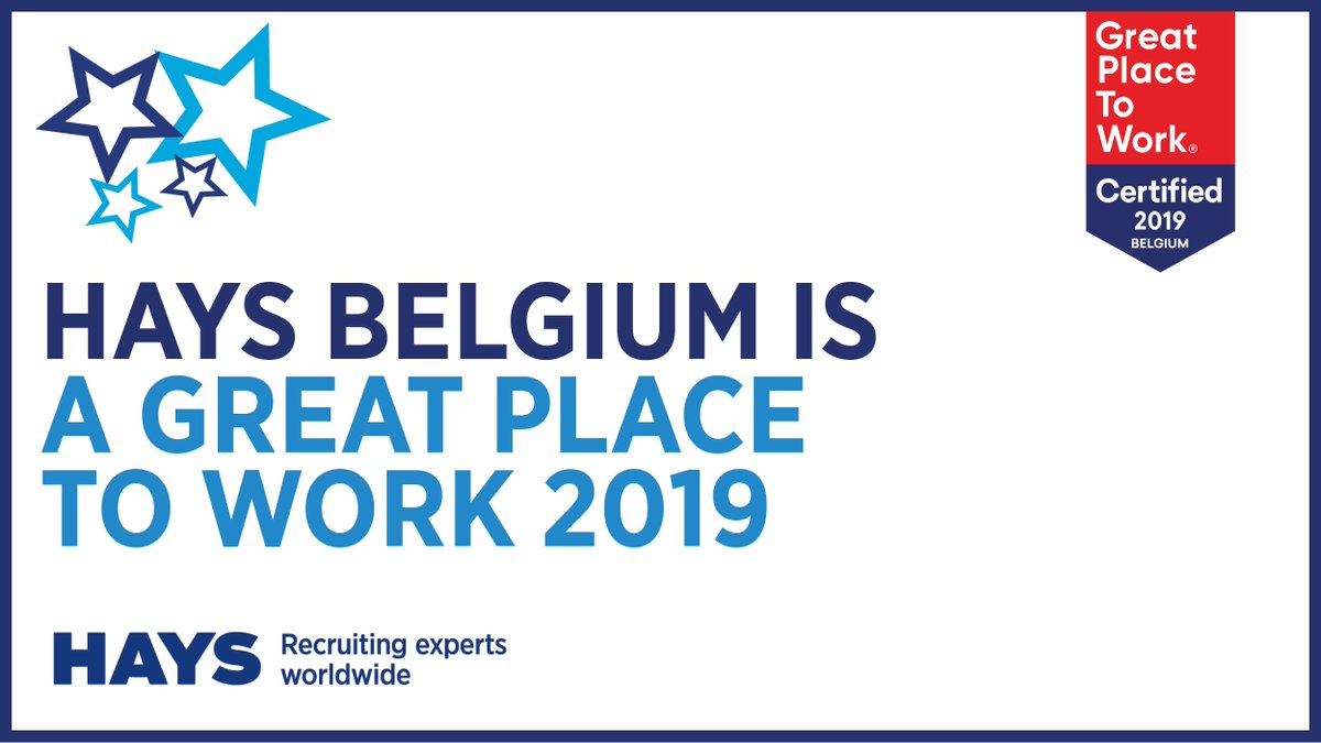 VanuxemRobby's tweet photo. I'm very proud to announce that last night, @HaysBelgium was awarded the @GPTW_Belgium label for the second time. 
I want to thank everyone at Hays Belgium for making our company a great place to work!

#gptw2019 #people #business #OneHays https://t.co/YfeqoTf3ov