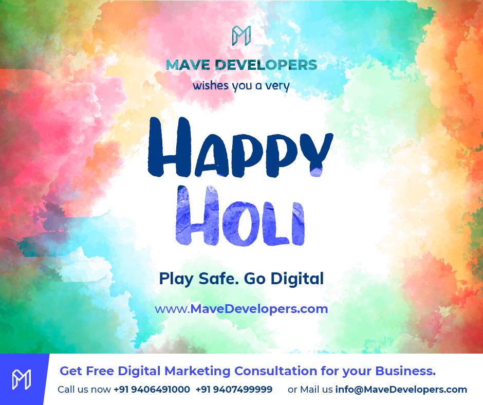 mavedevelopers's tweet image. Add colours to your businesses with our Digital Marketing services ! Wish you a very Happy and Safe Holi.
#HappyHoli2019 #Holi2019 #DigitalMarketing #MaveDevelopers