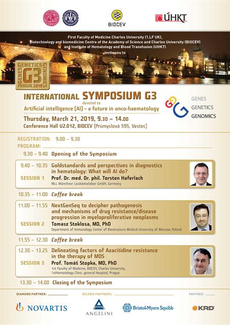 imgprague's tweet photo. G3 (Genes, Genetics and Genomics) Symposium with topic "Artificial intelligence (AI) - a future in onco-haematology" tomorrow at @BiocevS. You are cordially invited!
https://t.co/e7vDOSXR4p
#biocev #imgcas #artificialintelligence #haematology #avcr #akademieved https://t.co/IB8SGRDBAX