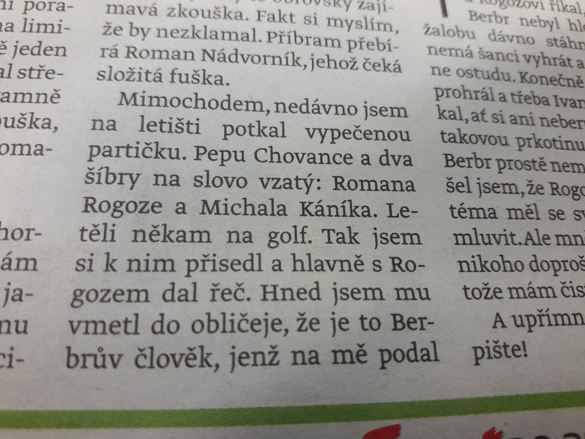 ANenadal's tweet photo. Letadlem na golf? Ten Vyšehrad asi sype. Ladislav Vízek v dnešním @DenikSport #Rogoz https://t.co/JU8mmDysUe