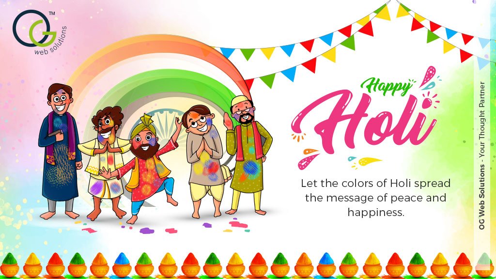 OGWebSolutions's tweet image. Let the colors of Holi spread the message of peace and happiness. #OGWebSolutions #WebDesigning