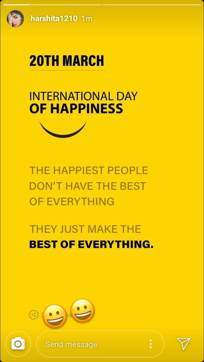 HarshitaGaurRTs's tweet photo. . @HarshitaGaur12 's latest IG stories!!

#HarshitaGaur #InternationalDayOfHappiness 
#HarshitaIsHappiness
#PuncchBeat https://t.co/h9DgarACqF