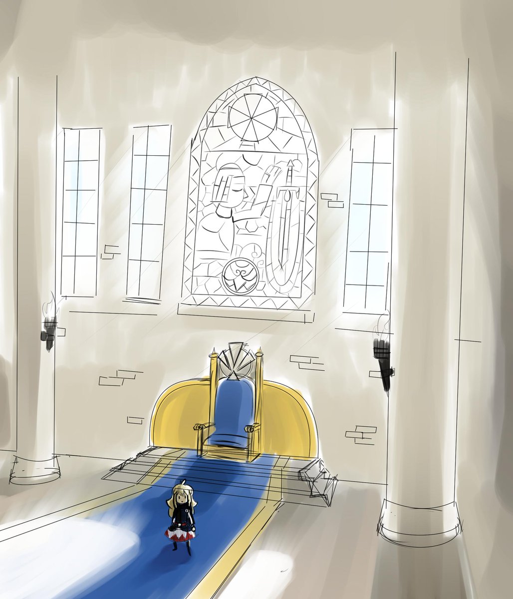 now that i got csp i want to try to do more concept sketches for scarftop. here's the throne room of saoirse's old kingdom. #conceptart #art