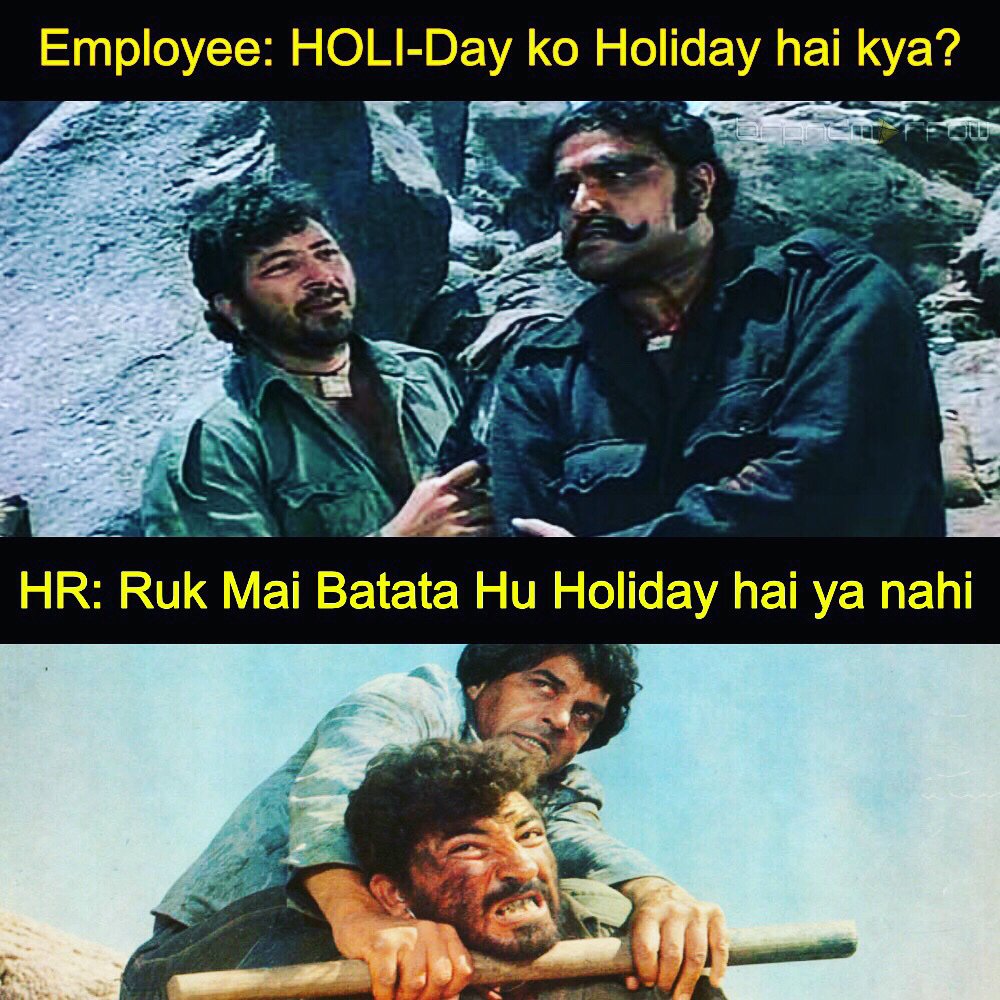 BrandMarrow's tweet photo. Happy Holi to all the Working/Non-Working Employees/HR out there.

#BrandMarrow #HappyHoli2019 #wednesdaythoughts #ColoursOfJoy https://t.co/AOw0I4Y0iP
