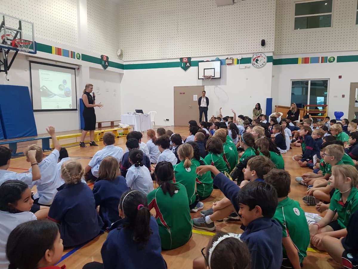 DIA_Year4's tweet photo. Natalie from Azraq marine conservation awareness group came in to talk to the year 4 students about the biggest causes of ocean pollution. The children asked and answered some excellent questions. #azraq #dia_primary #DIA_eco #marineconservation #oceanpollution #sustainability https://t.co/NRYrChXmR8