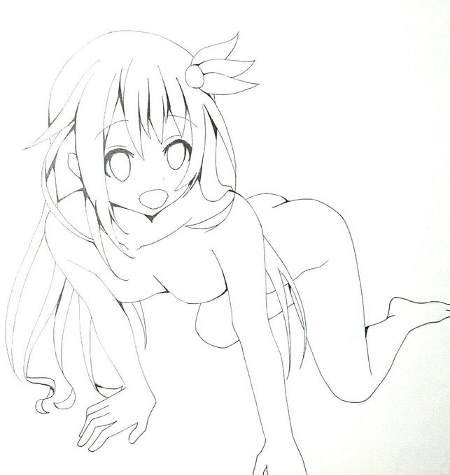 如月ちゃん線画～～～ 