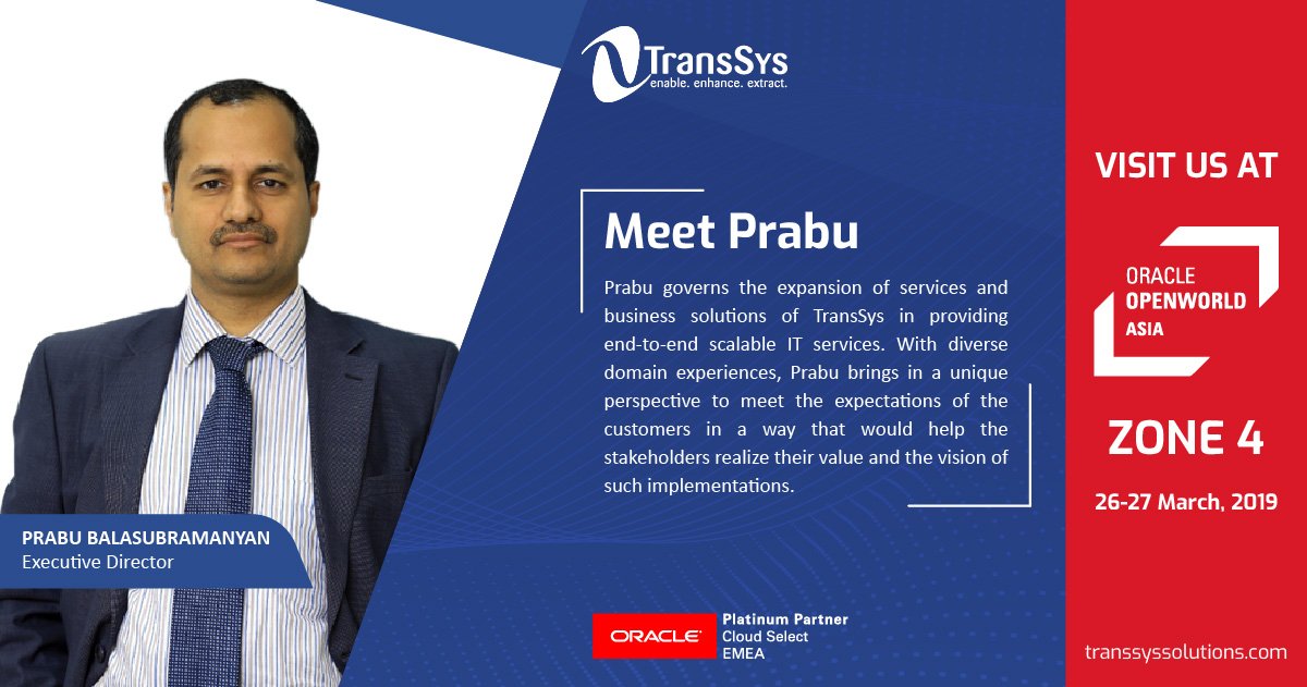TeamTranssys's tweet photo. Join #OOWSIN to meet with our leaders. Meet with our executive director at #OracleOpenWorld Asia, Zone 4 and hear some of our #DigitalTransformation success stories.
Register Now:
https://t.co/E3y2fHuVDX
To know more about us, visit https://t.co/PN8ag26leH
#OracleASEAN #TransSys https://t.co/5i0jzhmjXX