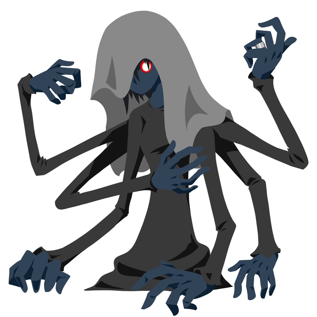 ボールペン鯨人ryo 描きためたホラーキャラです 参考にしようと 怖い とか 恐怖 で画像検索すると本気で怖い画像出てきてもう愚か愚か 名前は シダレ と シンヤ イラスト オリジナル ３頭身 ホラー