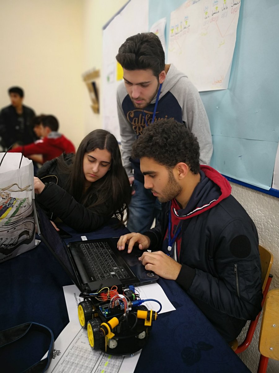 PhysicsRHHS's tweet photo. RHHS high school and middle school teams participating in @MakassedSaida robotics competition #robotics #STEM #21st_century_skills https://t.co/A65Dh5vZZe