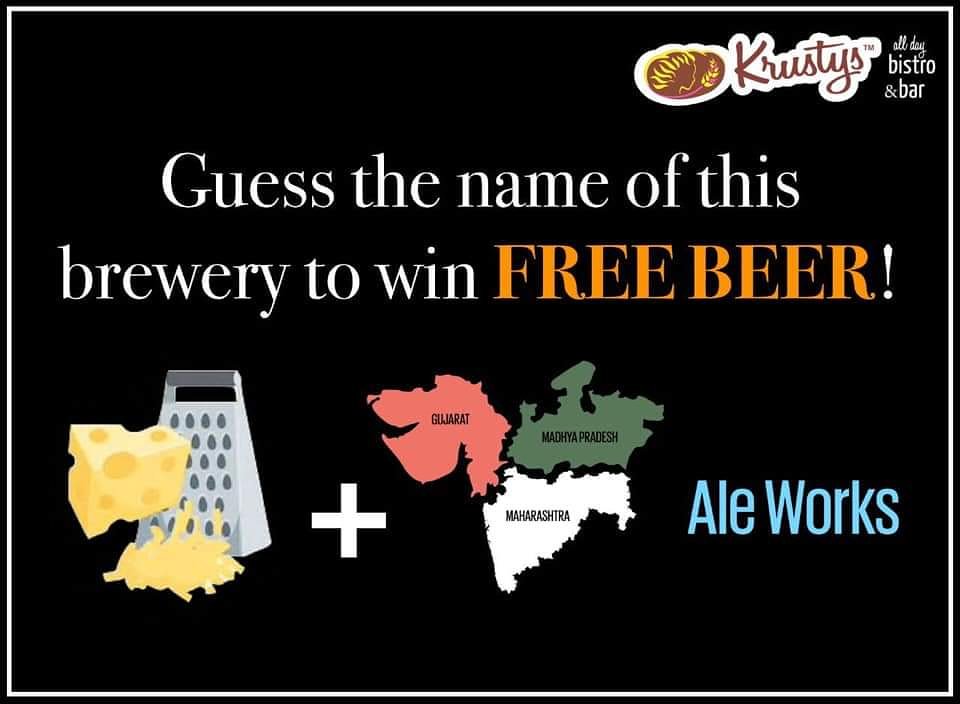 KrustysIndia's tweet photo. We have a new range of beers launching at our restaurant soon and given below is a hint to the name of the brewery that makes them - like this post and comment with your guesses to win free beer!

#krustys #contest #contestalert #bistro #food #beer #freebeer #punecontests https://t.co/RmwhyUDcIq
