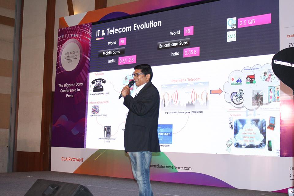 PuneDataConf's tweet photo. Thank you so much Hemanth for sharing great insights on "Leveraging AI &amp; ML in the Telecommunication world". It was a great session! @Amdocs @merugablogs #AI #ML #ArtificialIntelligence #punedataconference #pdc2019 https://t.co/fx8OZ7bpB4