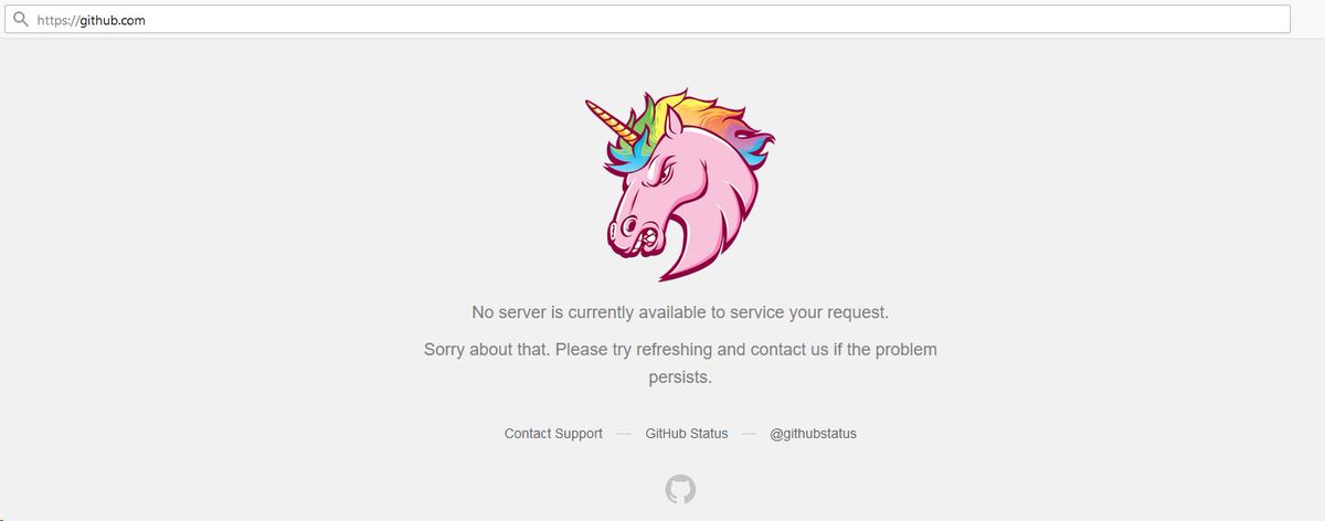 LSchnetler's tweet photo. @githubstatus I think GitHub is down>

We are getting the unicorn page https://t.co/lRXQffZwj2