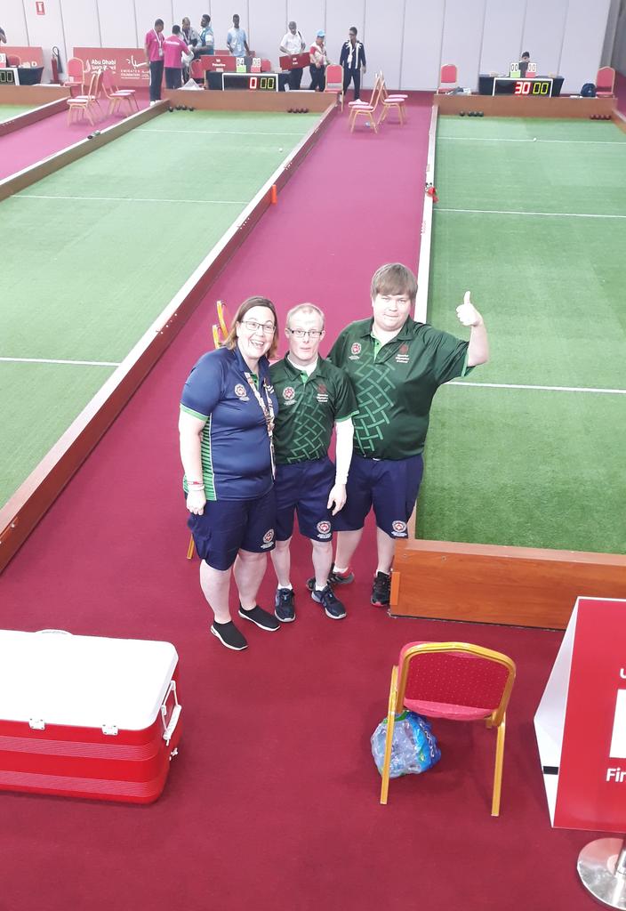 BocceSoi's tweet photo. Three happy faces #lastgame #anotherwin #AbuDhabi2019 @SOIreland https://t.co/04eDgKvLFM