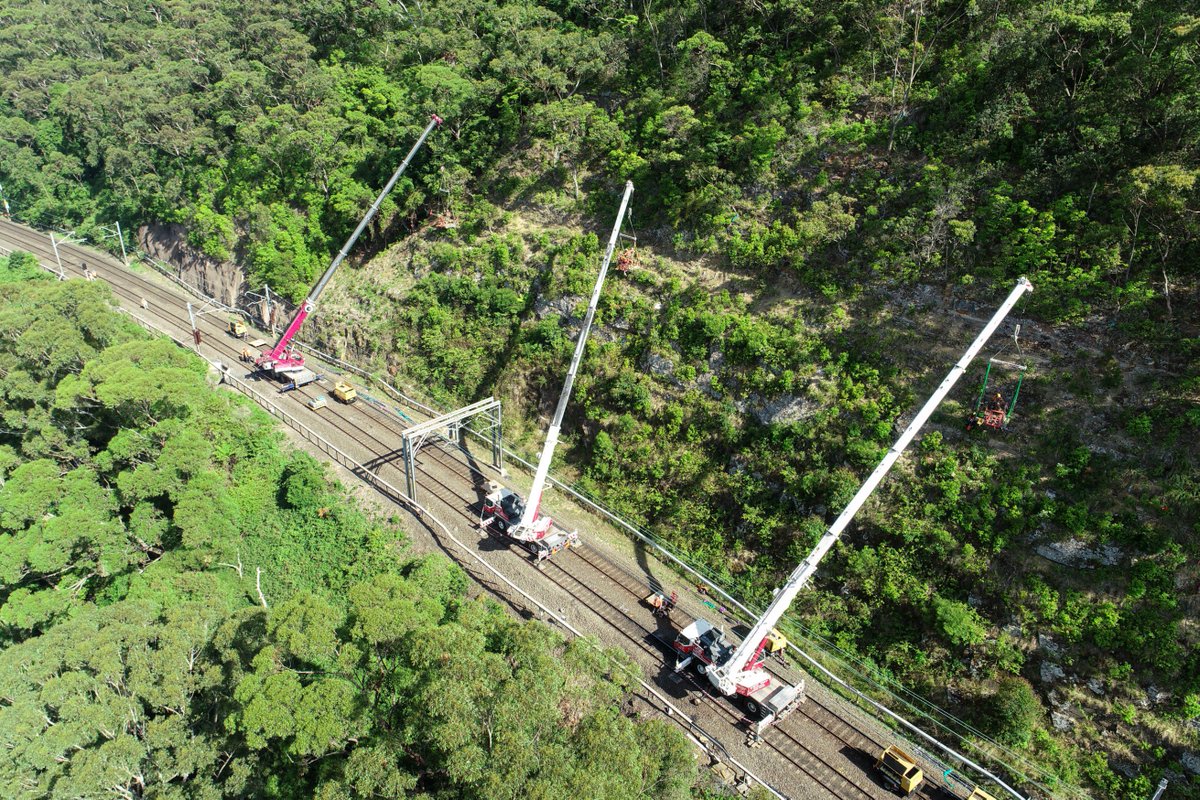 SpecialisedGeo's tweet photo. First Rockfall Attenuator for Sydney Trains in an extreme Location. 

#SpecGeo Thinking outside the box.
#SpecGeo only wants the difficult sites.
#NewFaces.. Fresh Eager Team. https://t.co/G1ZgY6l28a
