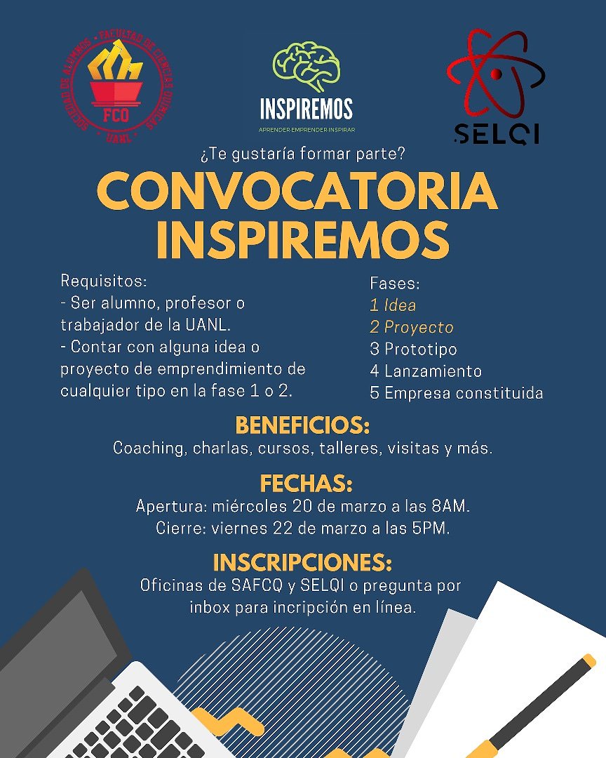 safcq_uanl's tweet photo. ¿Ya conoces nuestra convocatoria? ¡Anímate a participar!
#SomosUNI #SoyFCQ #SAFCQ #SELQI #InspiremosFCQ #Aprender #Emprender #Inspirar https://t.co/icYlyrTNVC