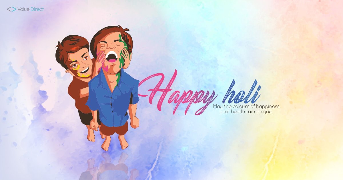 Value_Direct's tweet photo. Get ready to drench in the colours of joy and playfulness with the spirit of Holi. Let’s be a part of safe celebrations that create everlasting cheer.
Value Direct wishes you a very happy Holi. #HappyHoli2019 #HappyHoli https://t.co/ajfYr592ol