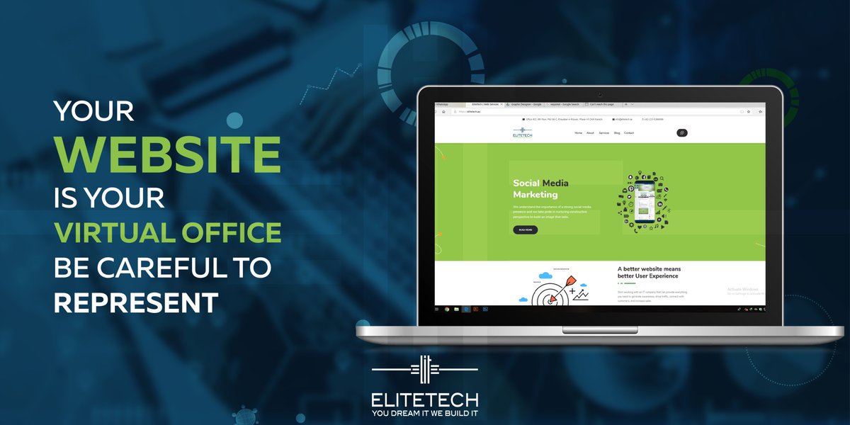 EliteTechPK's tweet photo. A physical presence is necessary but the perfect web space wins it big for you! Have the most perfect website prepared for your business!

#EliteTech #Webstie #WebsiteDevelopment #VirtualOffice #StrengthenBrand #YouDreamIt #WeBuildIt #EliteTechPakistan #Brands #Audience https://t.co/9SfYMv6uhg