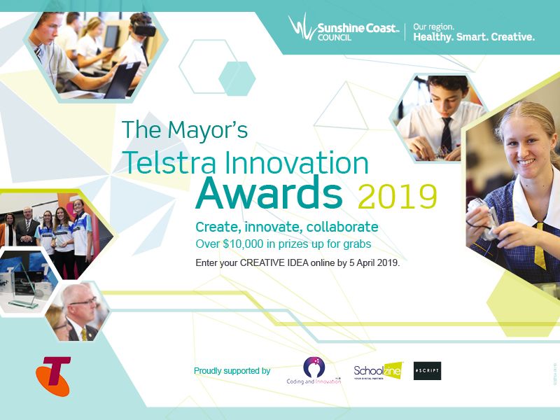 rdasc's tweet photo. Time is running out to enter the Mayor’s @Telstra Innovation Awards 2019, presented by @CouncilSCC, supported by @rdasc via @Digital_SC, with local students urged to develop an original tech idea or concept/solution, by April 5. Visit https://t.co/fRJQSGYwN0. #innovationawards https://t.co/qleXuyT7Cg