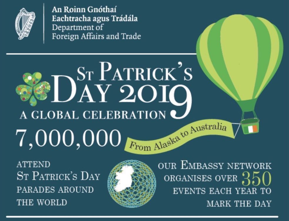 As we wrap up for this year, let’s hear it for all the public servants <a href="/dfatirl/">Irish Foreign Ministry</a> <a href="/Entirl/">Enterprise Ireland</a> <a href="/IDAIRELAND/">IDA Ireland</a> <a href="/TourismIreland/">Tourism Ireland</a> <a href="/Bordbia/">Bord Bia - The Irish Food Board</a> @scienceirel #working4IRL who helped deliver the most impactful #SPD ever - over 470 greenings, 300 business,  400 community &amp; 1000 media events 🙏 ☘️ ☘️