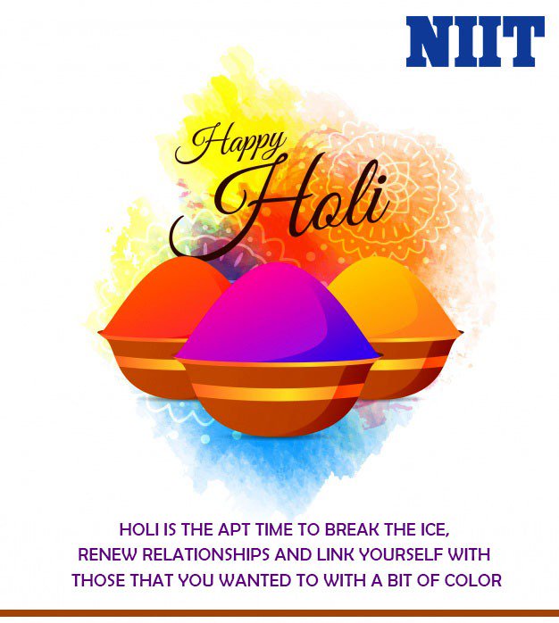 NIITPune's tweet photo. May the Festival of Holi add colours of happiness and prosperity in your life.

#HappyHoli2019 #HoliFestival #FestivalOfColours #Holi2019 #NIITPune https://t.co/flT2tLmuwe