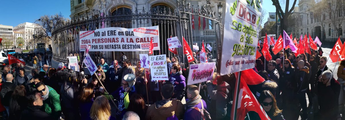 CCOOMadrid's tweet photo. En el #DiaInternacionalDeLaFelicidad los accionistas de @DIA_Group se sientan a negociar sus propios intereses 💰💸 
Pero #EnDiaNoSobraNadie, y menos sus trabajadores y trabajadoras 💪 https://t.co/ygsjKSTqiB