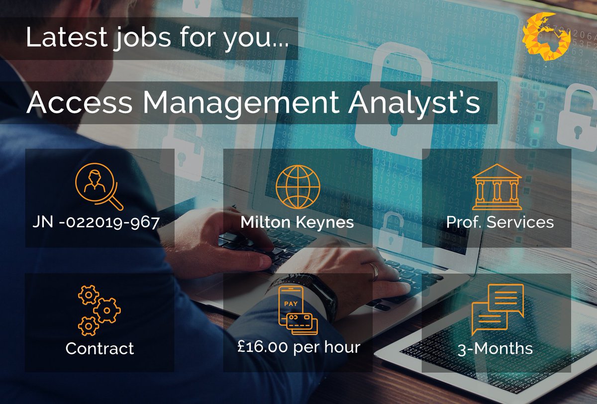 HuCapVentures's tweet photo. Are you an Access Management Analyst?

The successful candidate will work with them on a 3-month rolling contract, based from their EMEA IT Operations Centre in Milton Keynes, Buckinghamshire.

https://t.co/NtTdWNJRUD https://t.co/XYiMcL6tjb