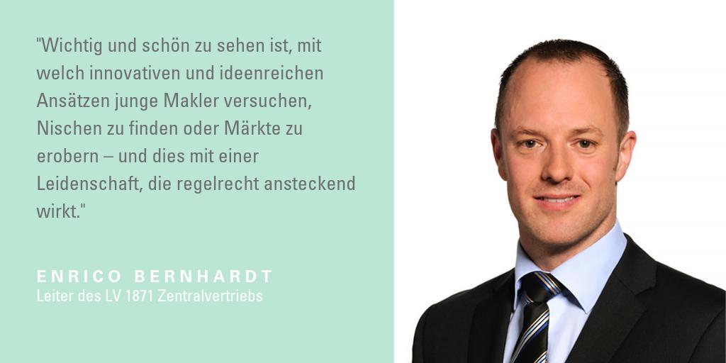 lv1871's tweet photo. Enrico Bernhardt, Jurymitglied beim @JungmaklerAward über Innovationen im Maklerberuf. Das gesamte Interview im #lv1871Blog https://t.co/k6Xi6IRYMD /rg https://t.co/I7hm3DPjlY