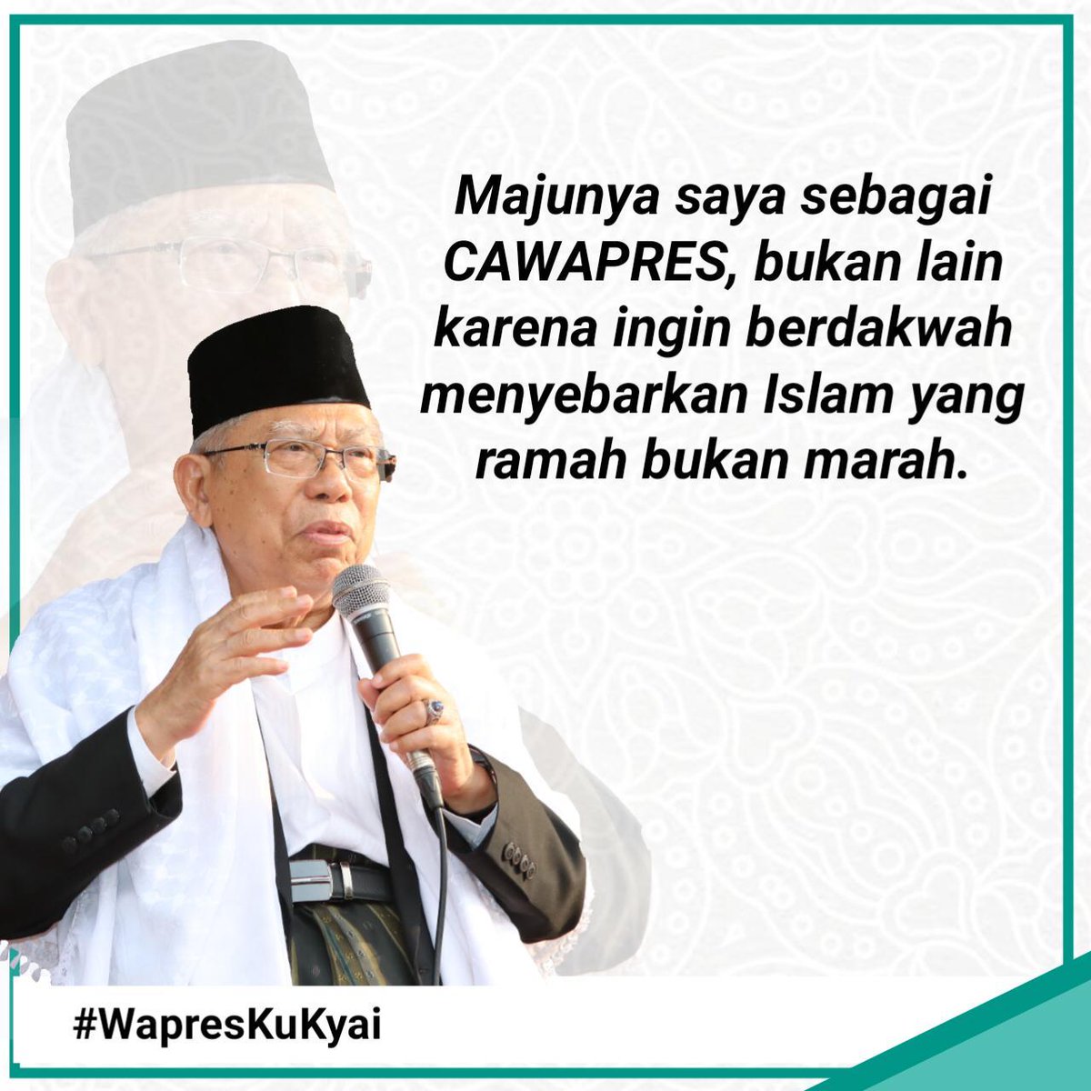 tasyals_'s tweet photo. Islam itu Rahmah, kami bersama Abah Ma'ruf Amin #WapresKuKyai #01IndonesiaMaju https://t.co/u7c2KLnL3V
