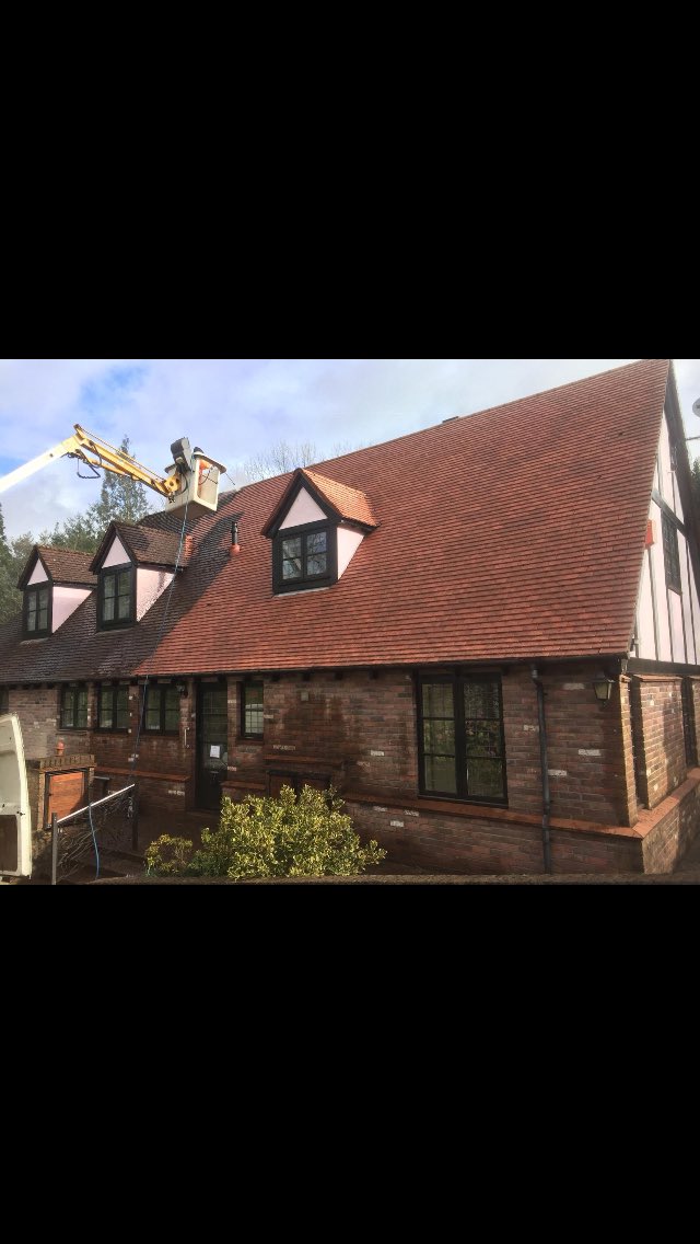 Roof cleaning in progress. You might be suprised what’s under the dirt and grime on your property 💫✨💫