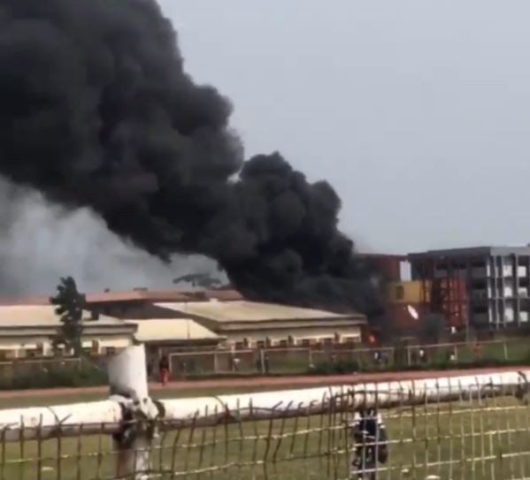 KindexNews's tweet photo. UNILAG's Creative Art Department goes up in flames (Photos)

According to reports, the fire started from the generator house of the department and so far, two buses carrying fire-fighters have been deployed to the department to battle the fire. https://t.co/am1Qnmb9h8