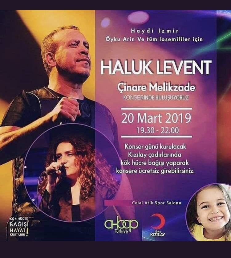 Bugün çok önemli bir gün!
Öykü Arin ve onun durumunda olan tüm çocuklar için.. Sonat için Ekin için İsmail hoca için..
İzmir’in birçok bölgesinde Kızılay çadırlarına uğrayın , konserden önce konser alanındaki Kızılay otobüsüne uğrayın.Bir hayat kurtarabilirsiniz..