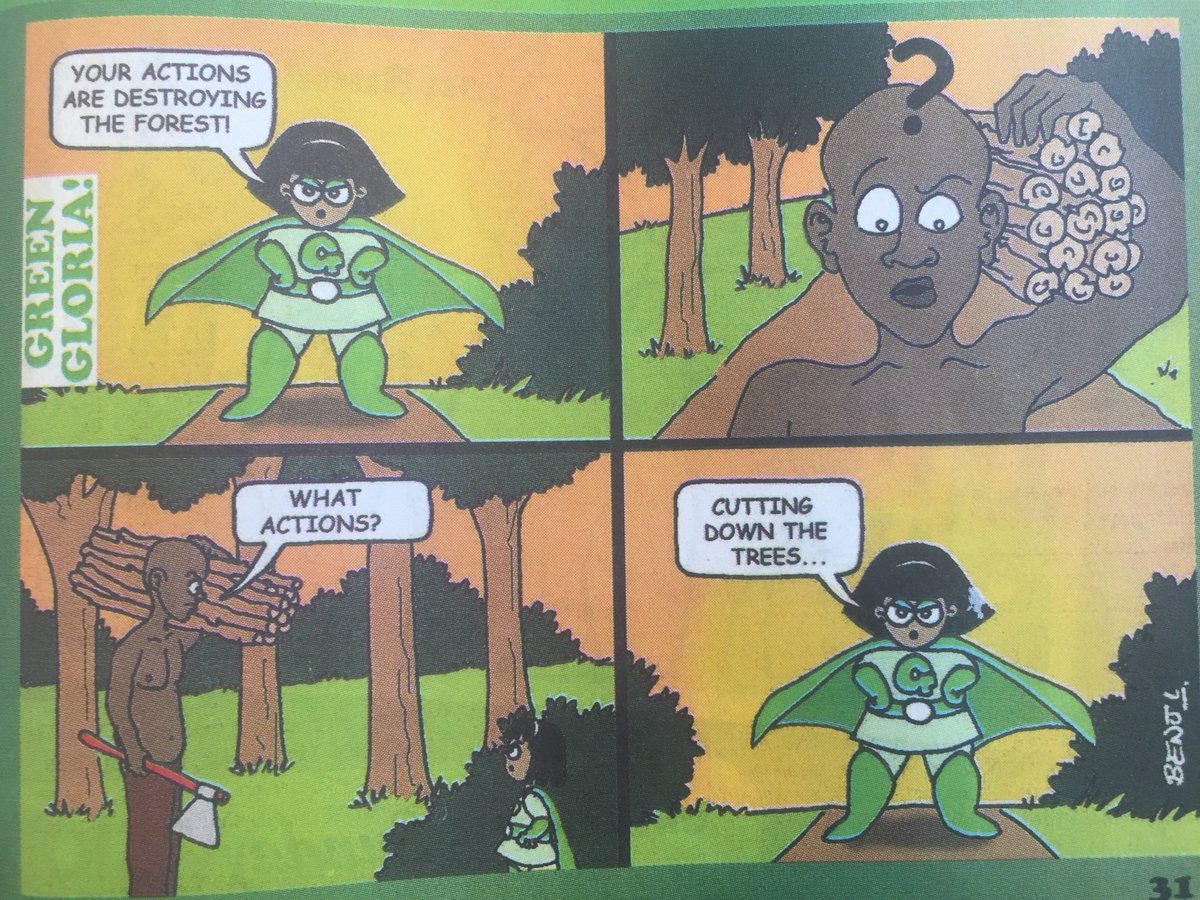 SwedeninUG's tweet photo. Every minute, 27 soccer fields of forest are erased from the earth due to #deforestation. In #Uganda, high levels of firewood usage means deforestation remains an important issue to tackle. That is what #GreenGloria does in this week's #TotoMagazine by @newvisionwire https://t.co/VfiBwWuP7k