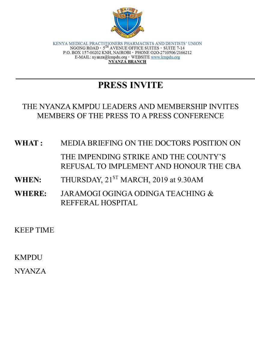 We will brief the media tomorrow. <a href="/rushdieo3/">Rushdie Oudia</a> <a href="/faymatete/">Matete faith</a> <a href="/fnoluga/">Dr. Ouma Oluga, OGW</a> <a href="/osurikevin/">Dr. Osuri Kevin Jr.</a> <a href="/TheStarKenya/">TheStarKenya</a> <a href="/AllanObiero/">Allan Obiero</a> <a href="/Dalafmkenya/">Dala FM Kenya</a> <a href="/RamogiFM/">RamogiFM</a> <a href="/LolweTv/">Lolwe Tv Kenya</a> <a href="/Namlolwe/">Nam Lolwe FM</a> <a href="/StandardKenya/">The Standard Digital</a> <a href="/citizentvkenya/">Citizen TV Kenya</a> <a href="/NationBreaking/">Nation Breaking News</a> <a href="/gisairo/">lameck omweri</a> <a href="/madanjejunior/">Fred Madanje.</a> <a href="/GwengiGwengi/">Isaiah Gwengi</a> <a href="/KisumuCountyKE/">Kisumu County</a>