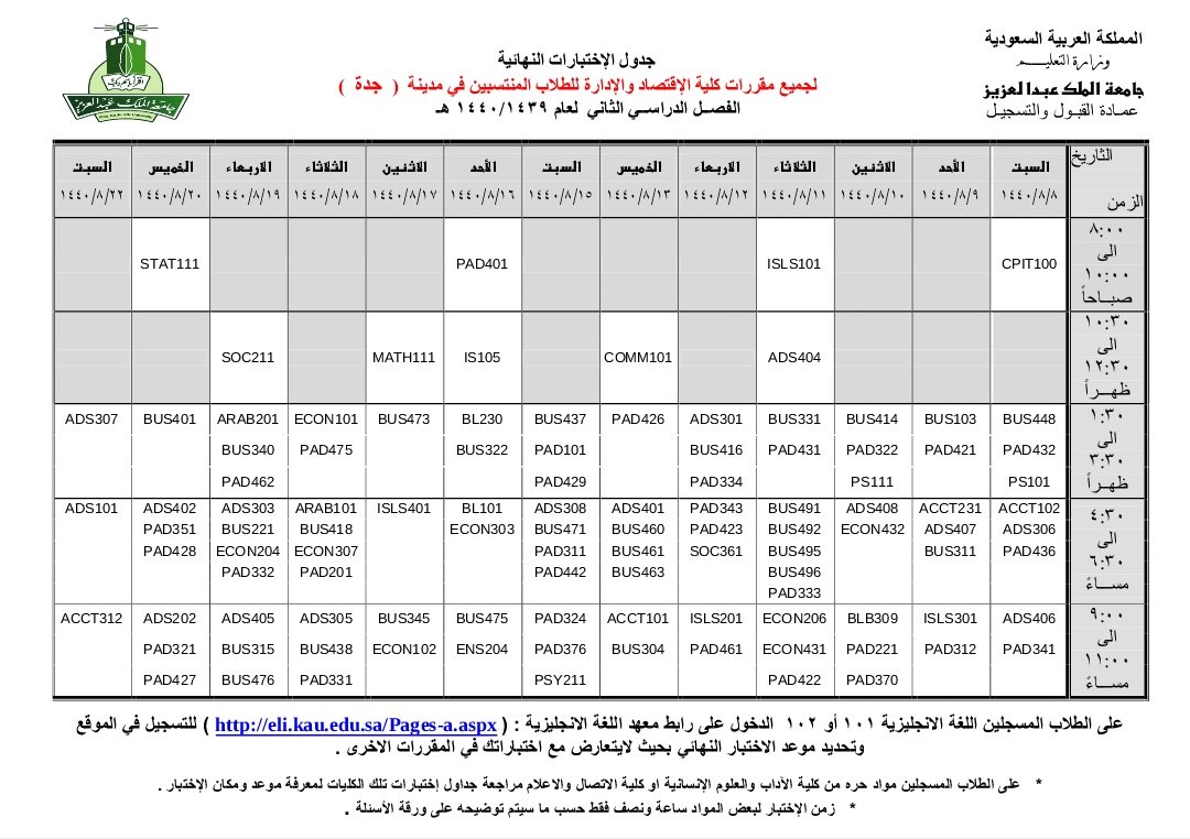 عمادة القبول والتسجيل جامعة الملك عبد العزيز المملكة العربية السعودية