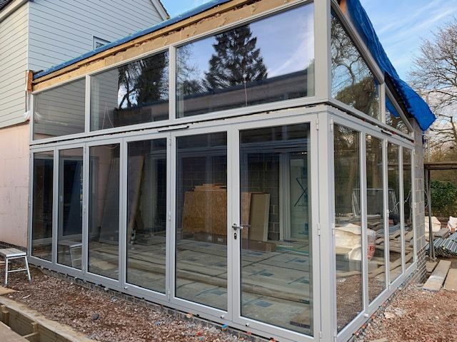 HBD_Systems's tweet image. We Love these @Originbifolds RAL 7038 10 pane corner bifold doors with gable frame above! They completely open up both corners of this project. I can not wait to see some finished photos in the summer! #bifolddoors #originbifolds #originwindows #aluminiumwindows #homebuilding