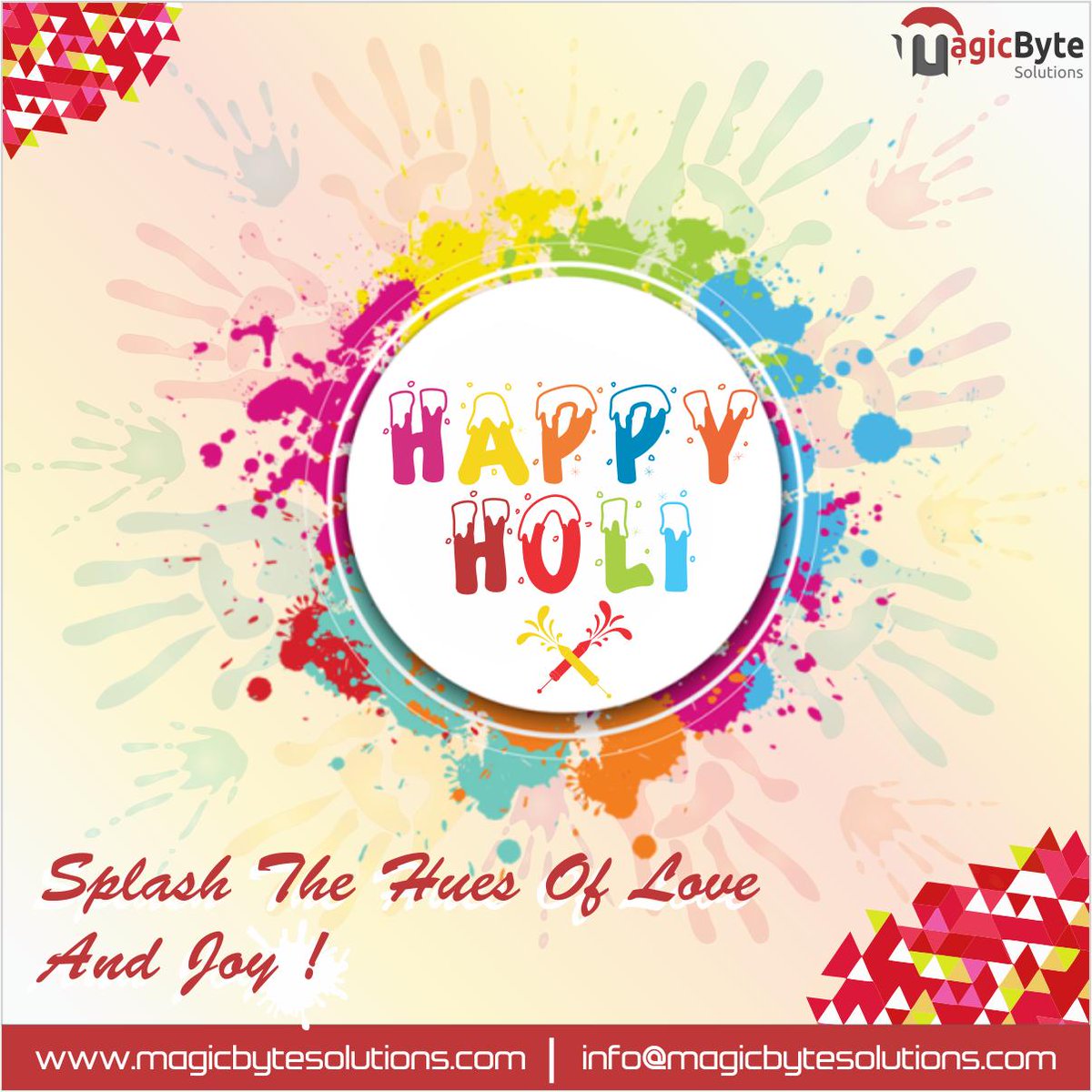 magicbytepty's tweet photo. On the advent of Holi, we extend our heartiest greetings to all. May God bestow His blessings at every step of your life, filled with each warm hue of joy.
Wishing all a colorful and Happy Holi !
#HappyHoli2019 #HoliFestival #colors #festivalseason #MagicByte_Solutions https://t.co/5QADLDmsPP
