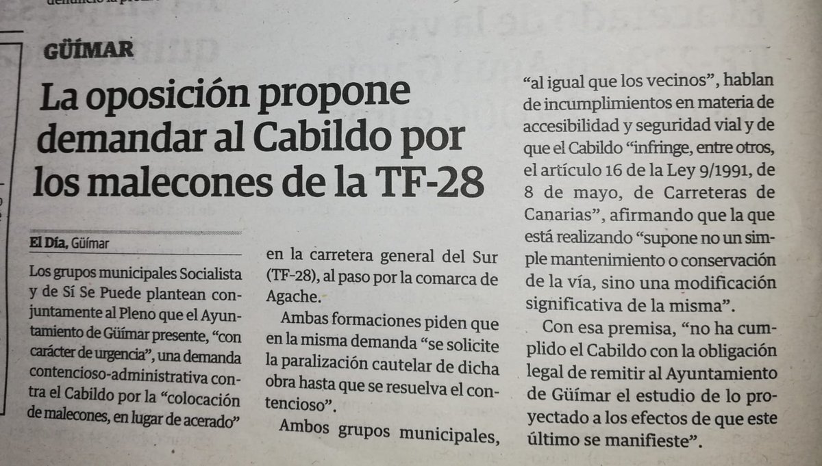 PSOE_Guimar's tweet photo. Moción para demandar al Cabildo de Tenerife, en defensa de "Agache". https://t.co/z0NKuqUWgS